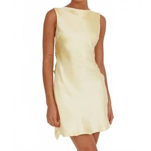 NEW ONE AND ONLY COLLECTIVE sorrento satin mini dress in lemon